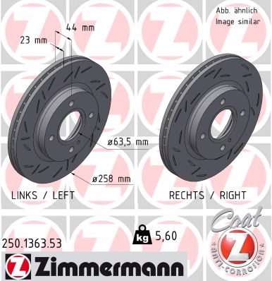 Disque de frein ZIMMERMANN 250.1363.53