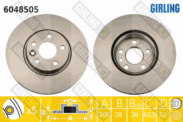 Disque de frein GIRLING 6048505