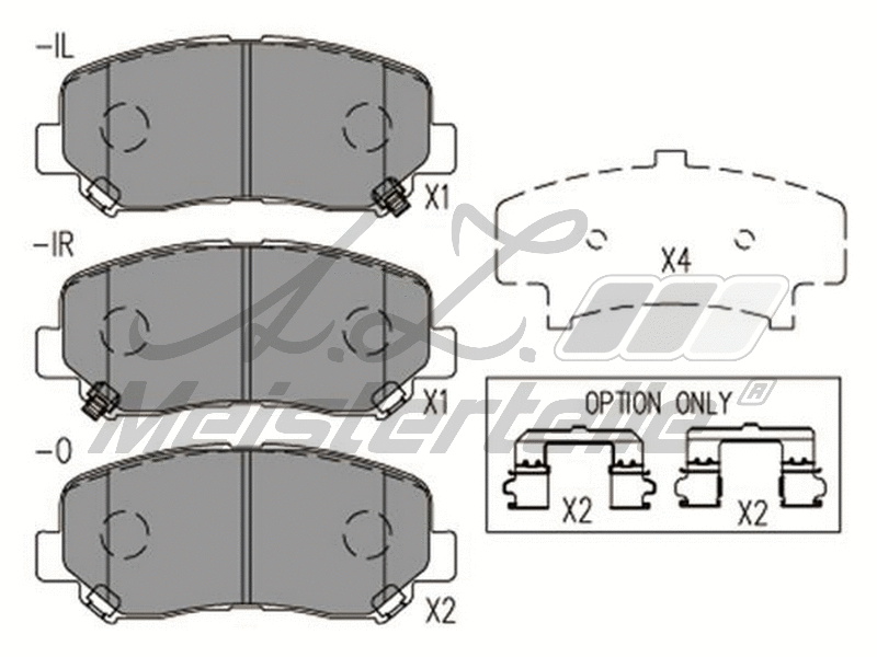 Kit de plaquettes de frein, frein à disque A.Z. Meisterteile AZMT-44-022-2090