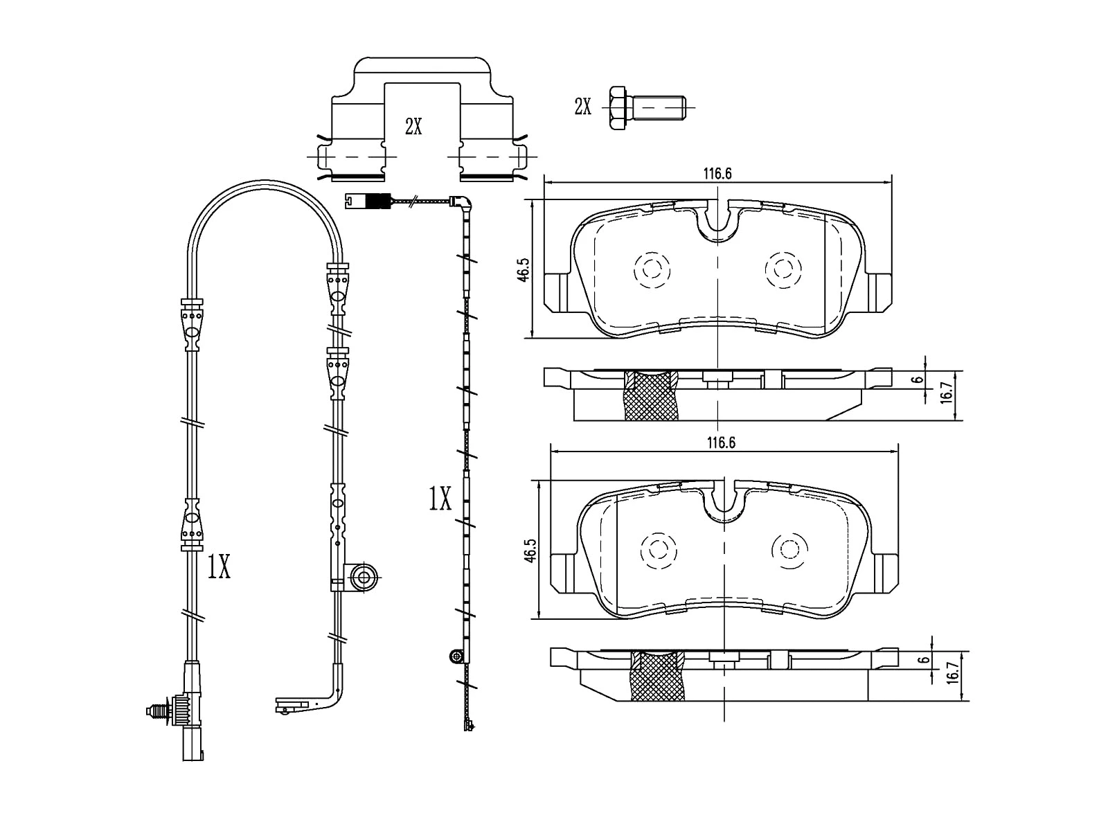 Kit de plaquettes de frein, frein à disque A.Z. Meisterteile AZMT-44-022-1166