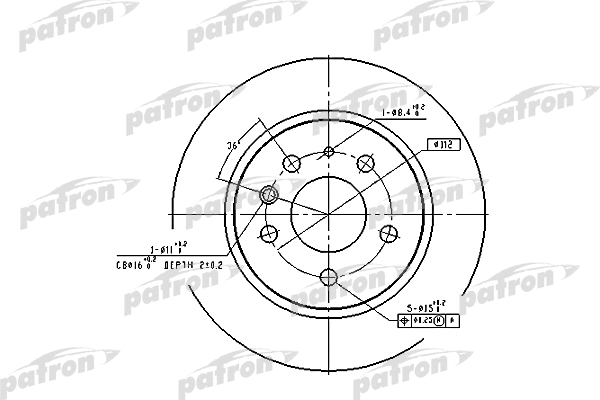 Disque de frein PATRON PBD1574