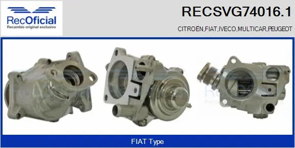 Vanne EGR RECOFICIAL RECSVG74016.1