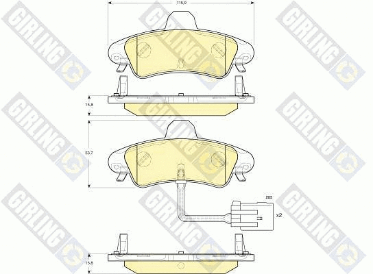 Kit de plaquettes de frein, frein à disque GIRLING 6115813