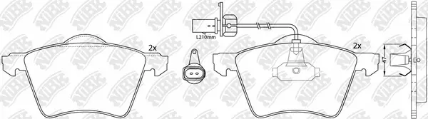 Kit de plaquettes de frein, frein à disque NiBK PN0340W