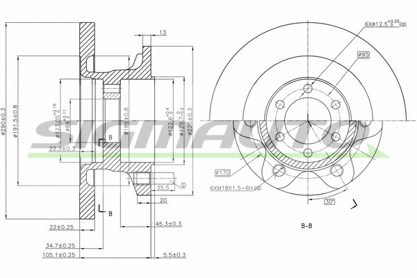 Disque de frein SIGMAUTO DB0313S
