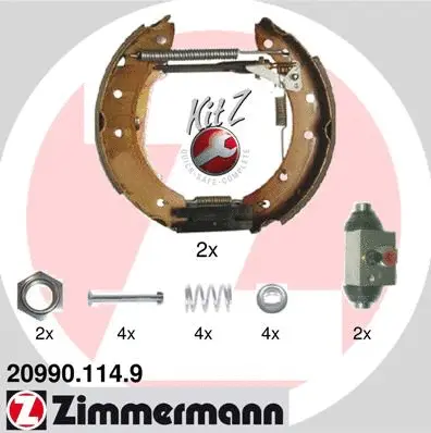 Jeu de mâchoires de frein ZIMMERMANN 20990.114.9