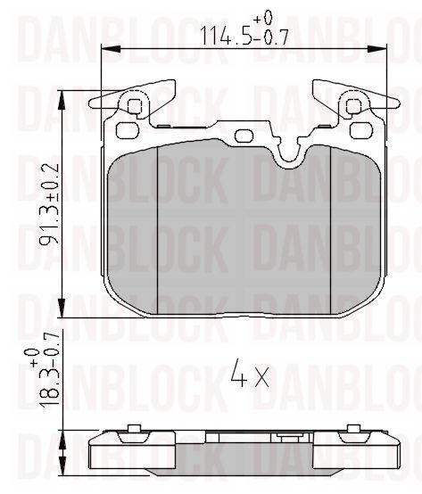 Kit de plaquettes de frein, frein à disque DANBLOCK DB 511420