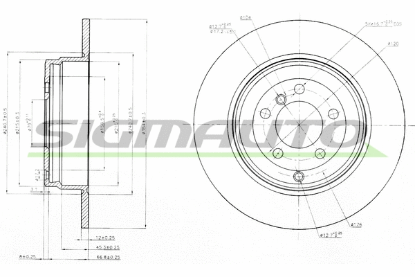 Disque de frein SIGMAUTO DBB518S