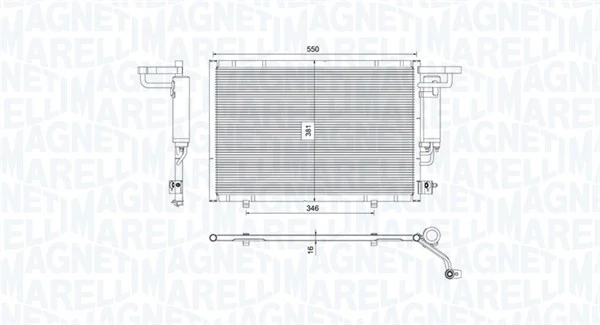 Condenseur, climatisation MAGNETI MARELLI 350203754000