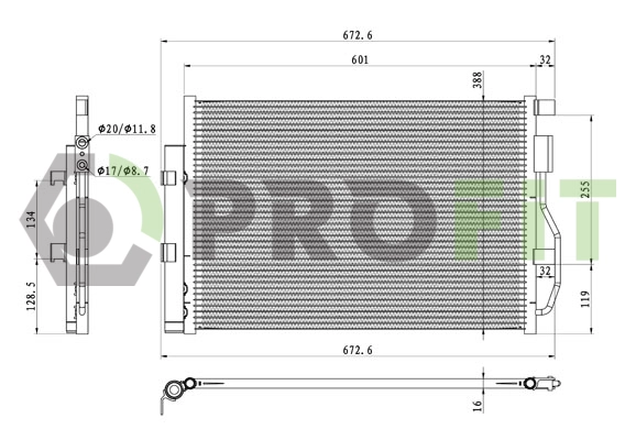 Condenseur, climatisation PROFIT 1770-0522