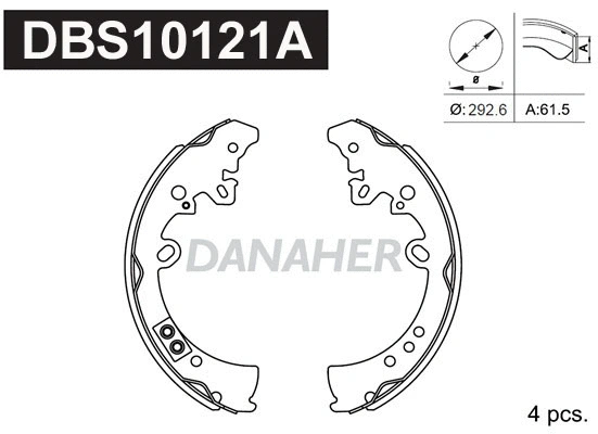 Jeu de mâchoires de frein DANAHER DBS10121A