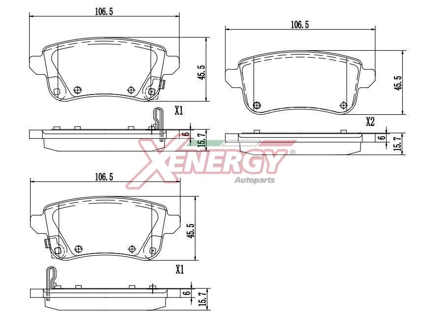 Kit de plaquettes de frein, frein à disque AP XENERGY X41431