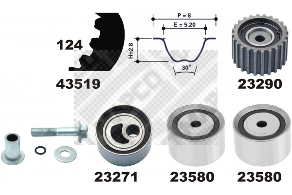 Kit de courroie crantée MAPCO 23521