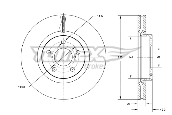 Disque de frein TOMEX Brakes TX 73-23