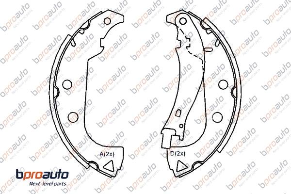 Jeu de mâchoires de frein BPROAUTO 1BP31142AA