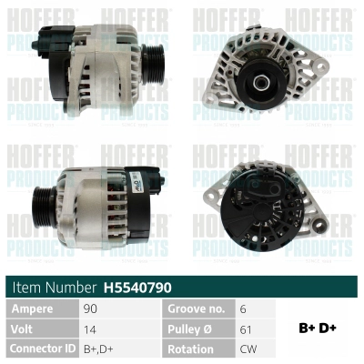 Alternateur HOFFER H5540790