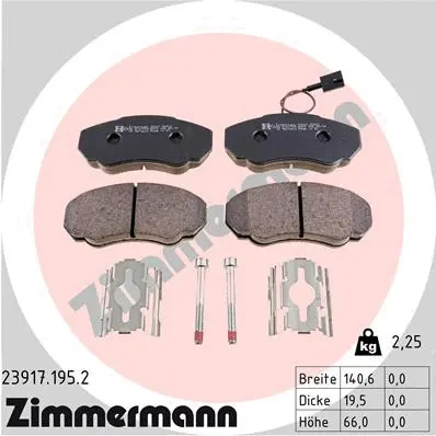 Kit de plaquettes de frein, frein à disque ZIMMERMANN 23917.195.2