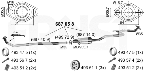 Silencieux central ERNST 687058