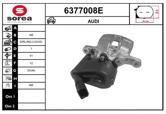 Étrier de frein STARTCAR 6377008E