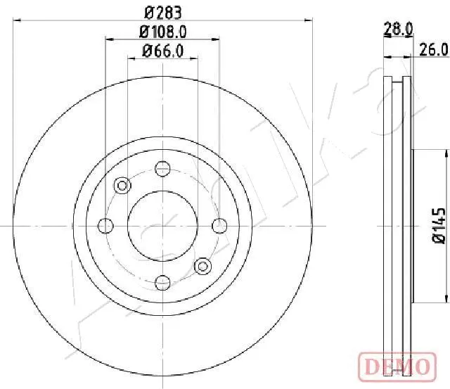 Disque de frein ASHIKA 60-00-0627C