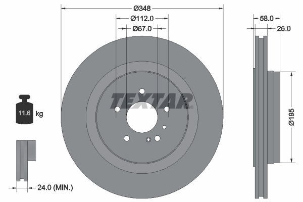 Disque de frein TEXTAR 92198003