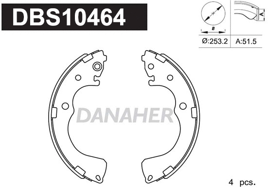 Jeu de mâchoires de frein DANAHER DBS10464