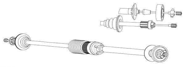 Tirette à câble, commande d'embrayage CEF RT01188