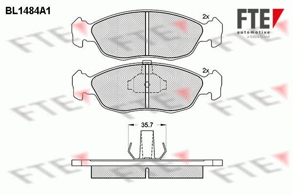 Kit de plaquettes de frein, frein à disque FTE 9010217