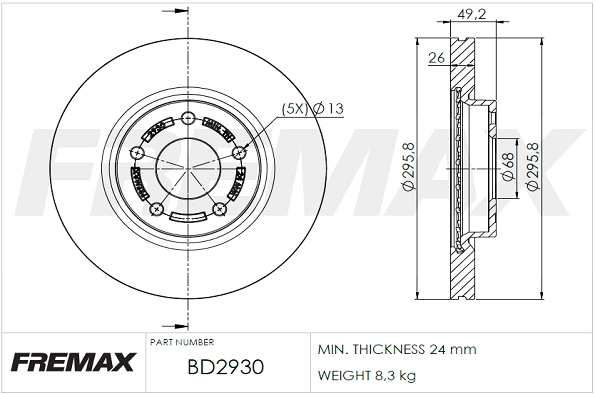 Disque de frein FREMAX BD-2930