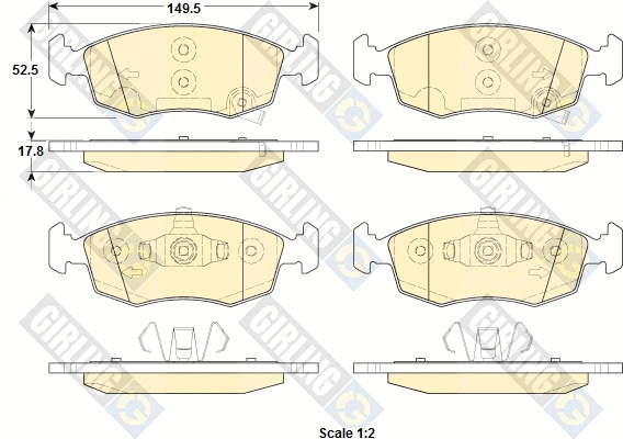 Kit de plaquettes de frein, frein à disque GIRLING 6119212
