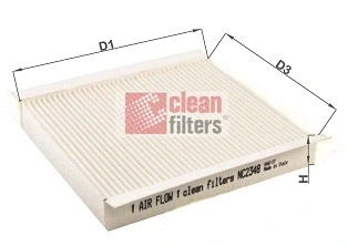 Filtre, air de l'habitacle CLEAN FILTERS NC2348