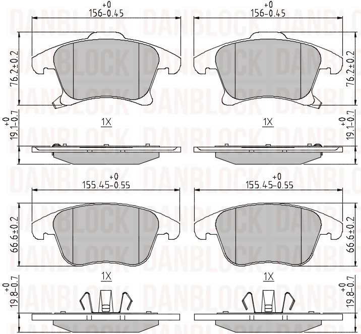 Kit de plaquettes de frein, frein à disque DANBLOCK DB 511271