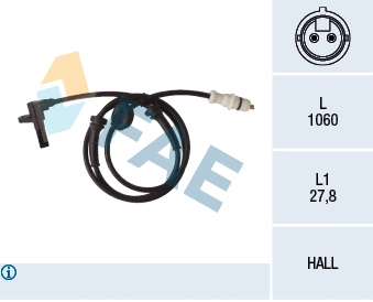 Capteur, vitesse de roue FAE 78253