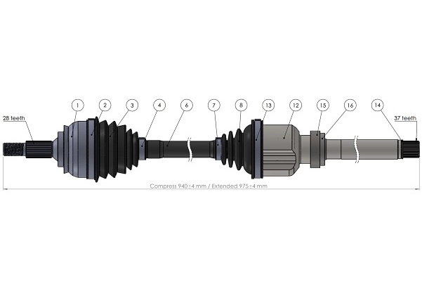 Arbre de transmission SERCORE 221905