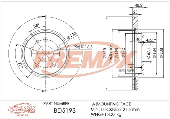 Disque de frein FREMAX BD-5193