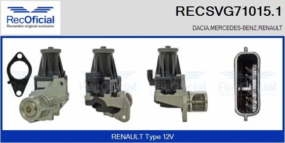 Vanne EGR RECOFICIAL RECSVG71015.1
