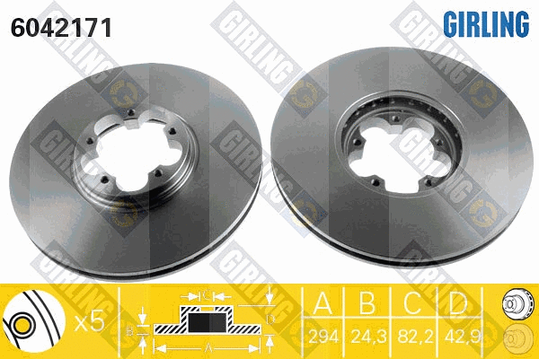Disque de frein GIRLING 6042171
