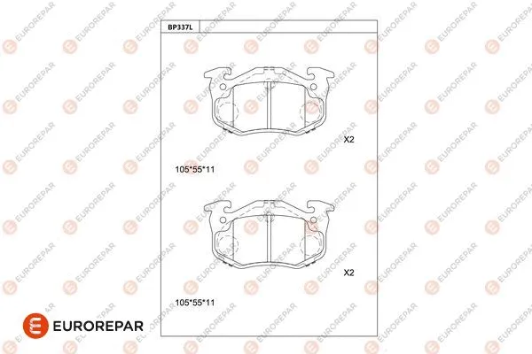 Kit de plaquettes de frein, frein à disque EUROREPAR 1681225480