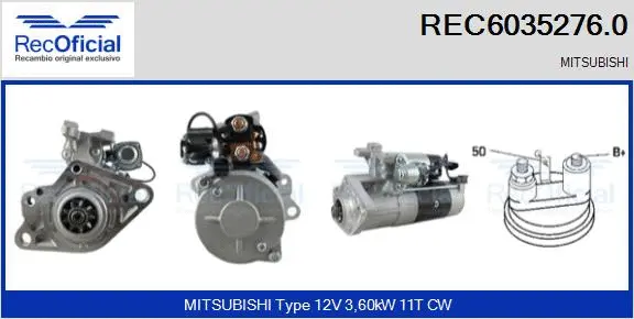 Démarreur RECOFICIAL REC6035276.0
