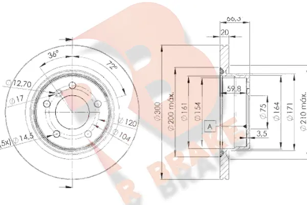 Disque de frein R BRAKE 78RBD23406