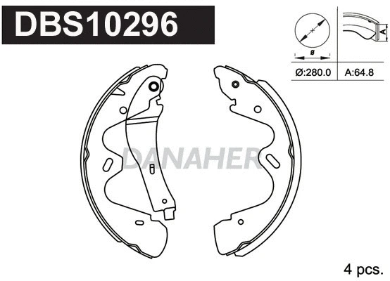 Jeu de mâchoires de frein DANAHER DBS10296