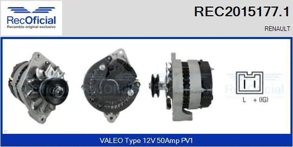 Alternateur RECOFICIAL REC2015177.1