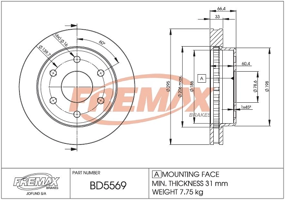 Disque de frein FREMAX BD-5569