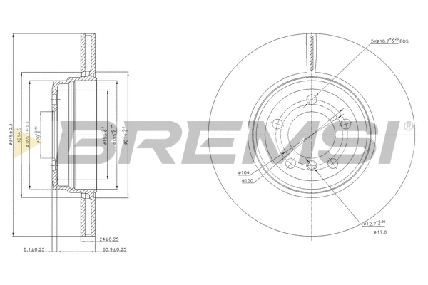 Disque de frein BREMSI CD7936V