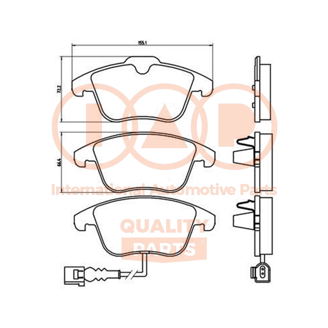 Kit de plaquettes de frein, frein à disque IAP QUALITY PARTS 704-50030