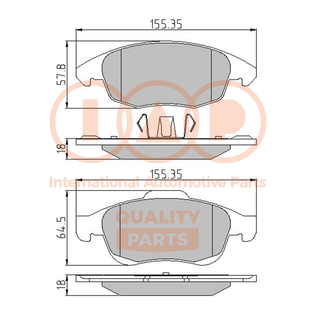 Kit de plaquettes de frein, frein à disque IAP QUALITY PARTS 704-52000