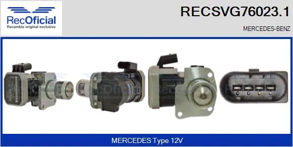 Vanne EGR RECOFICIAL RECSVG76023.1