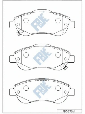 Kit de plaquettes de frein, frein à disque FBK FD5838M