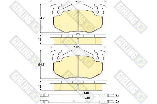 Kit de plaquettes de frein, frein à disque GIRLING 6103133