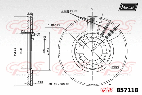 Disque de frein MAXTECH 857118